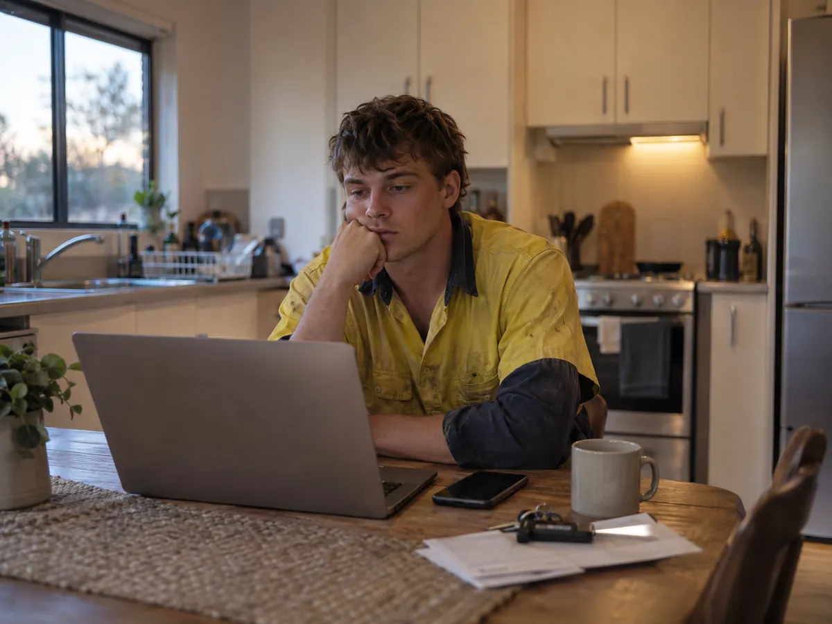 A young apprentice at his kitchen table, waiting for a call